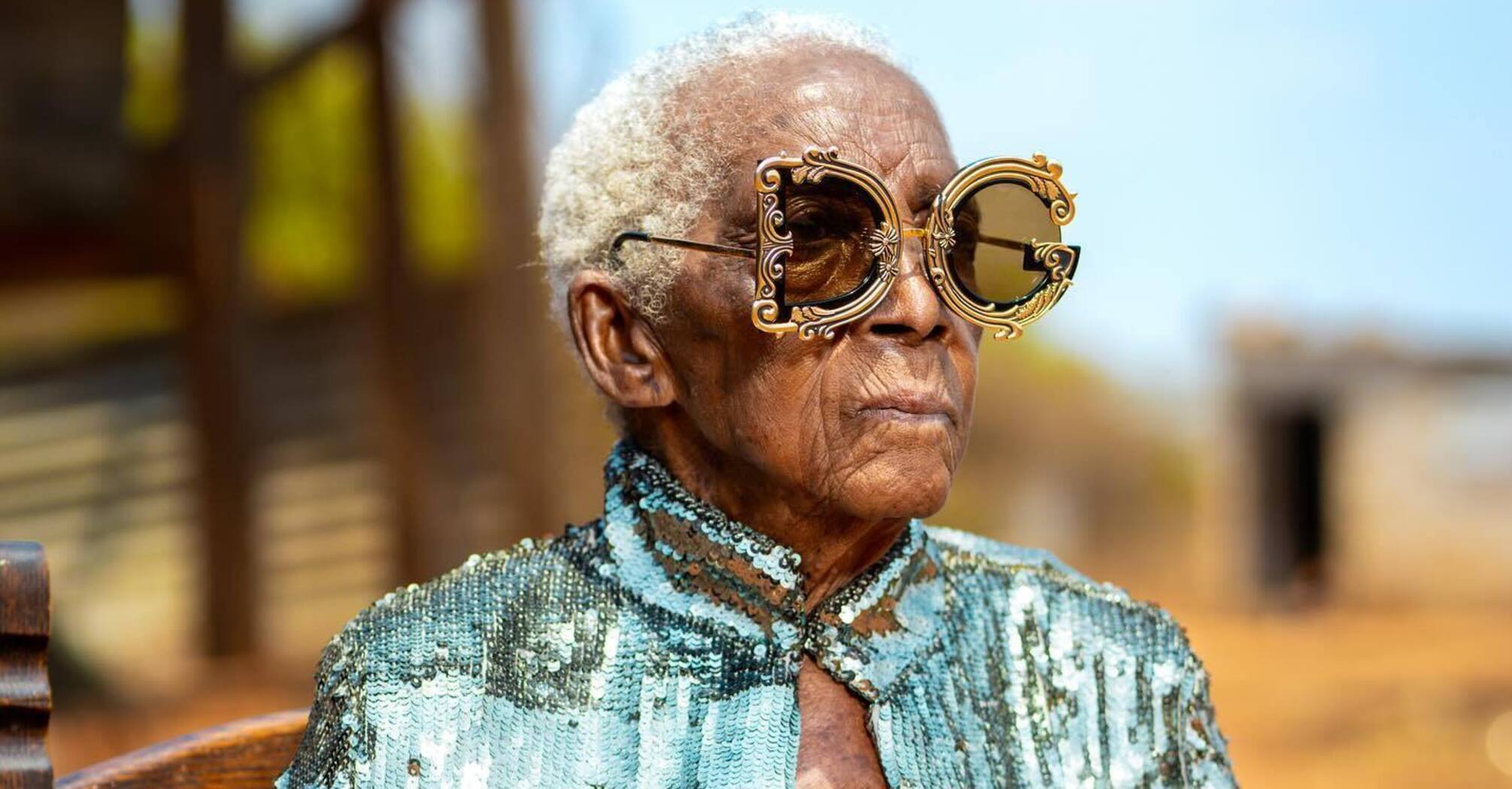 Retired Zambian woman wearing massive sunglasses has become a real fashion icon on Instagram in the blink of an eye. Photo