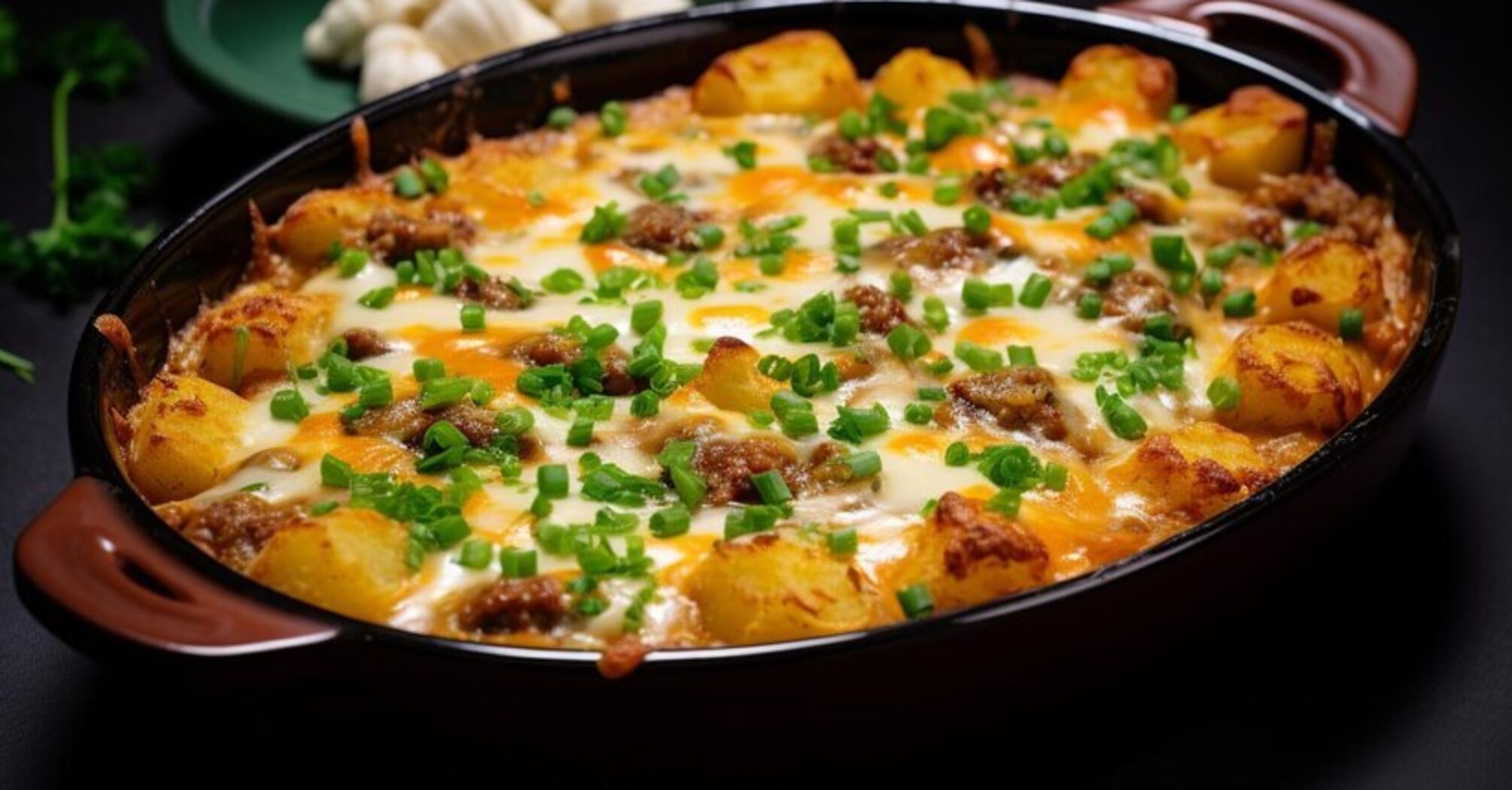 Hearty casserole with bacon, fillet, and cheese: a recipe for the whole family