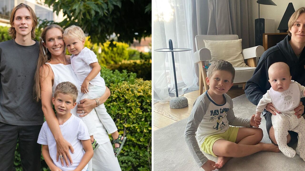 Kateryna Osadcha showed a rare photo with three sons: the eldest is a copy of his mother