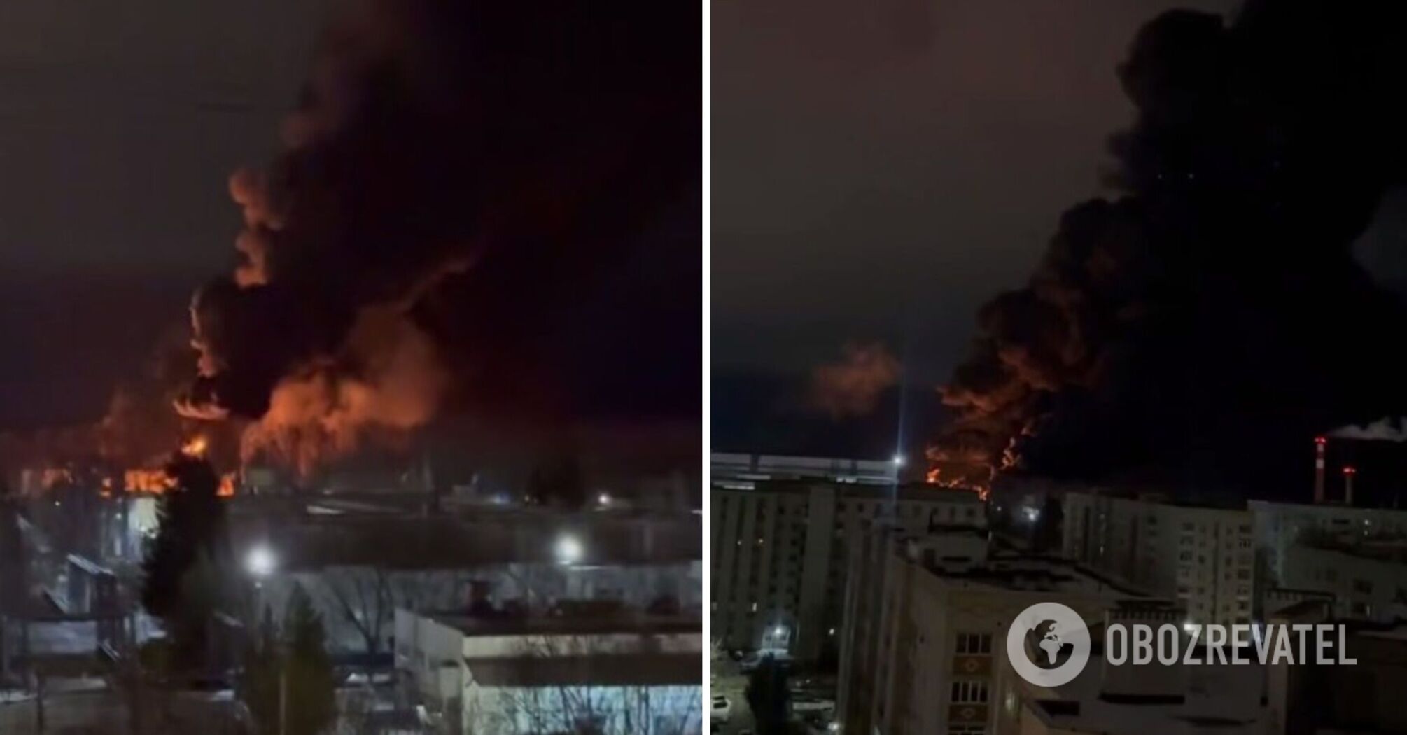 A massive fire broke out at an oil depot in Kaluga, and loud explosions in Kursk: Russian authorities complain of attacks. Photos and video