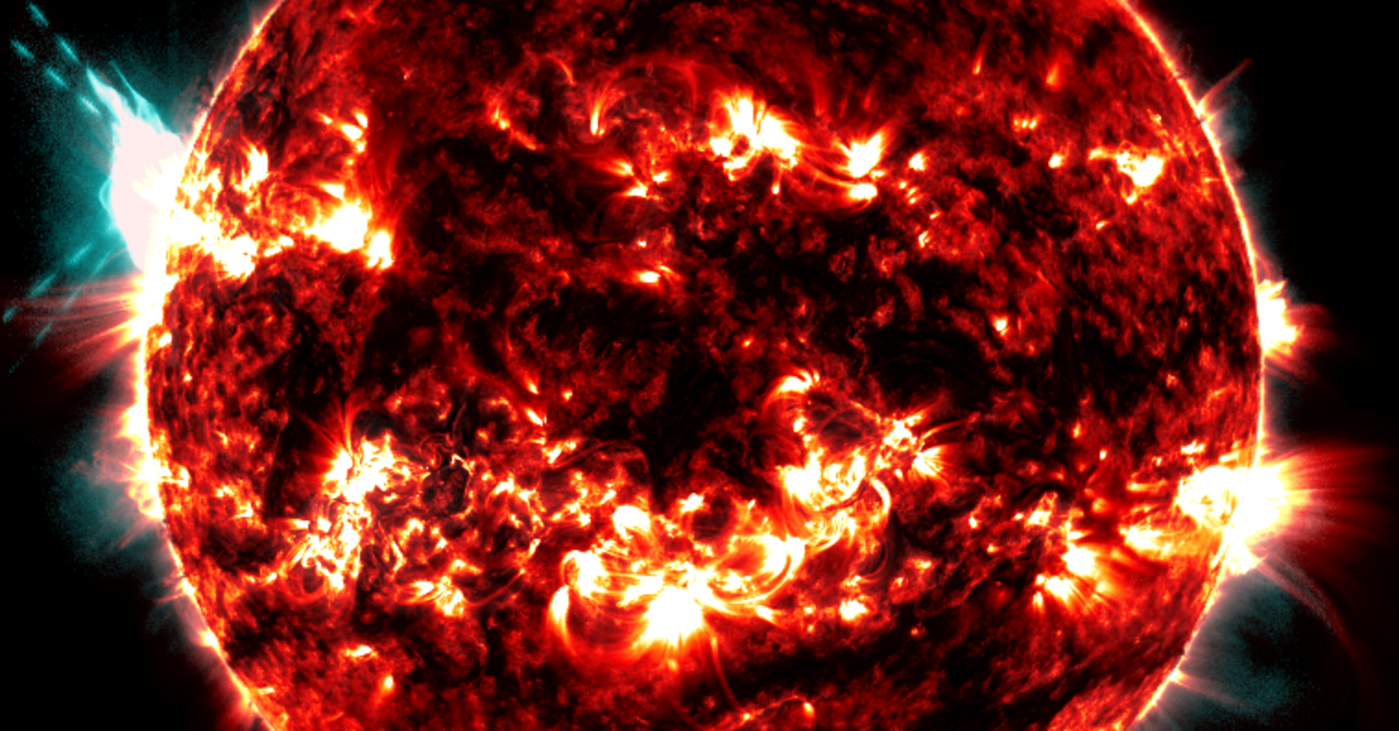 An M-class flare occurred on the Sun, which can jam GPS and satellite communications. Photo