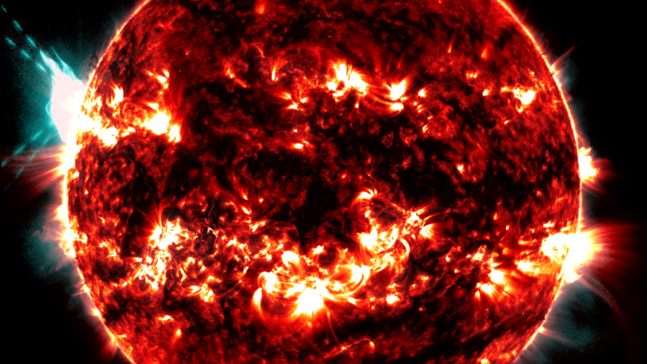 An M-class flare occurred on the Sun, which can jam GPS and satellite communications. Photo