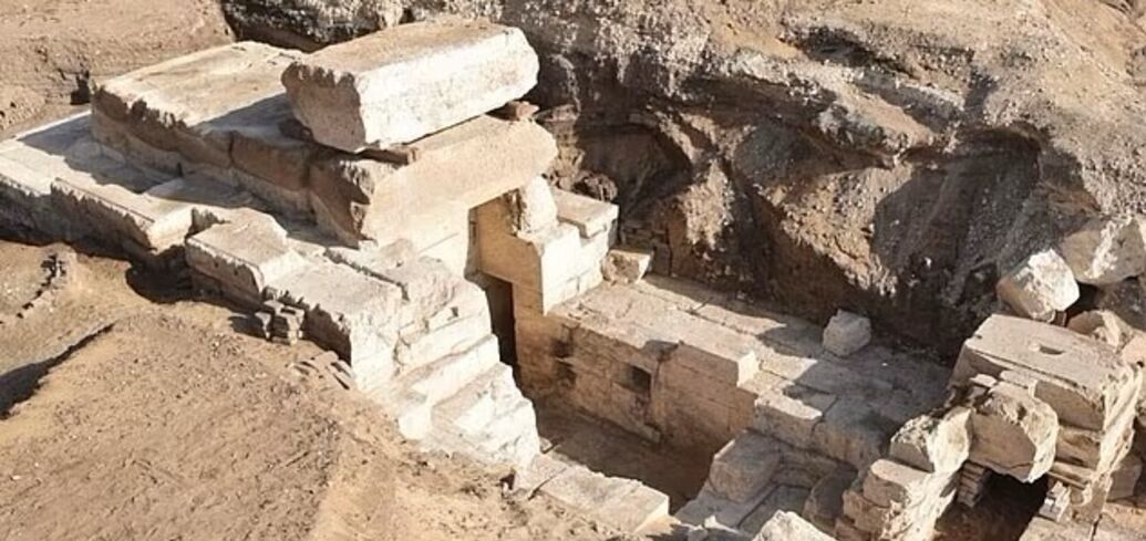 A gate to the majestic temple of the god of fertility, which is 2000 years old, has been unearthed in Egypt. Photo