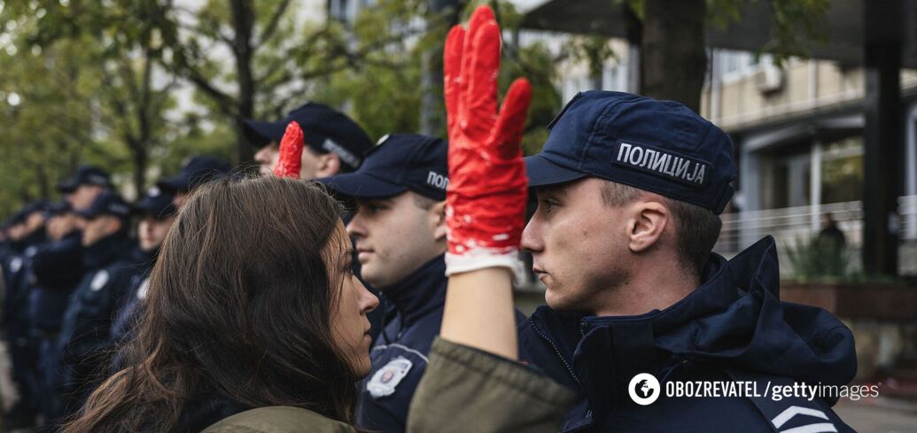 "Blood is on your hands": a protest was organized in Serbia after the tragedy at the train station and demanded the arrest of the president. Photo
