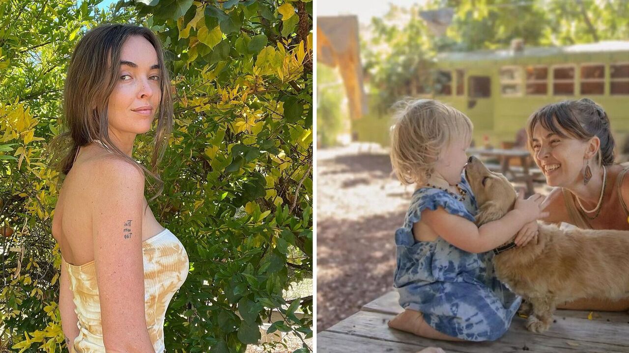 The former model traded Hollywood for an old school bus in the countryside to be closer to nature. Photos and videos