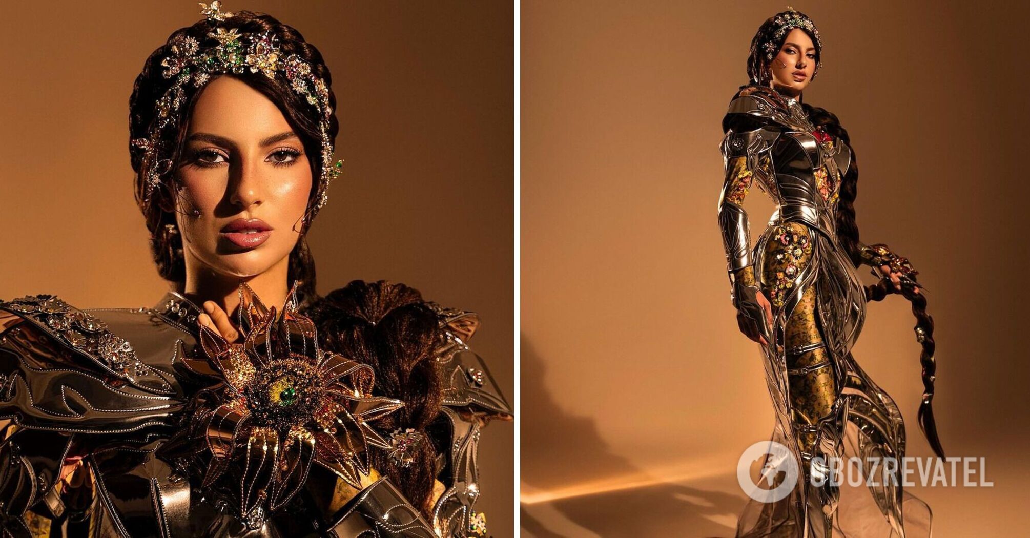 "If Ukraine were a woman, it would look like this." Alina Ponomarenko showed the national costume for Miss Universe 2024. Photo