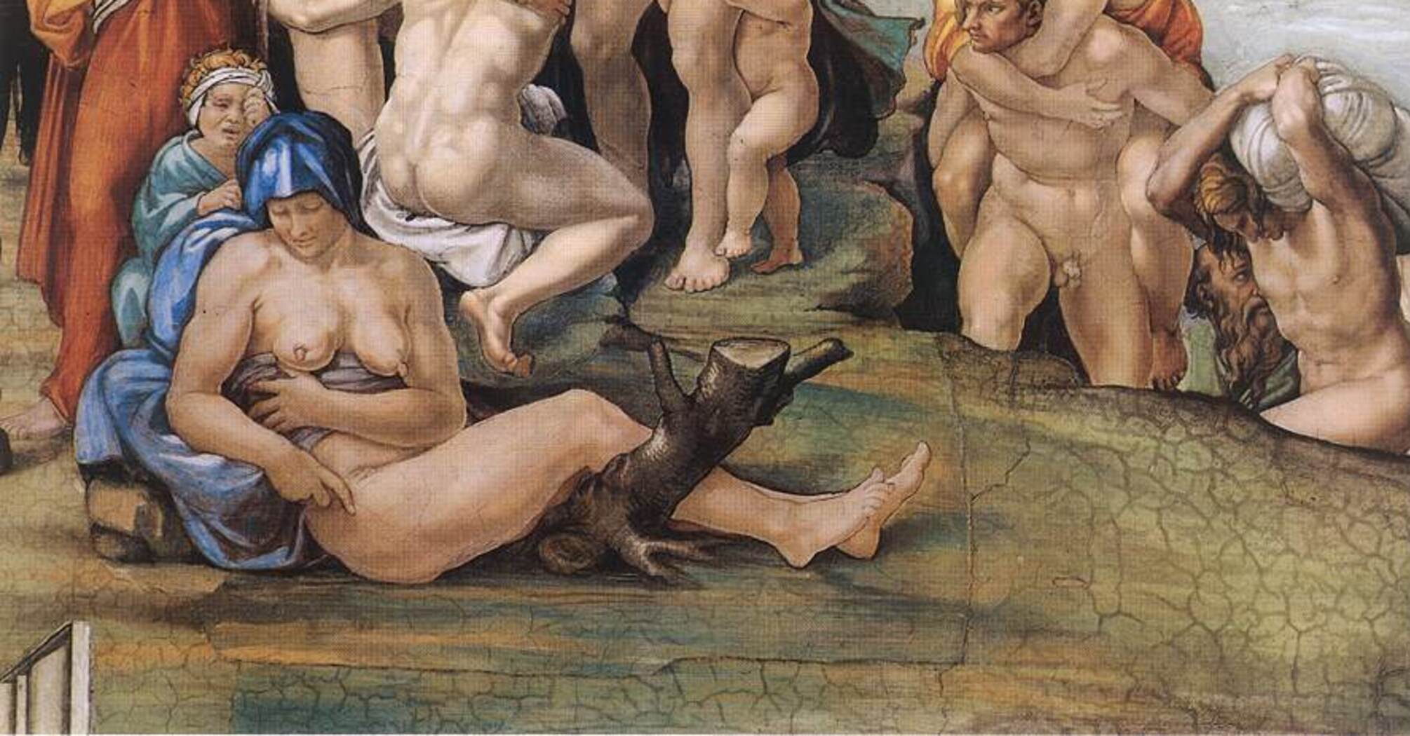 On Michelangelo's fresco 'The Flood,' scientists have noticed breast cancer in a woman. Photo