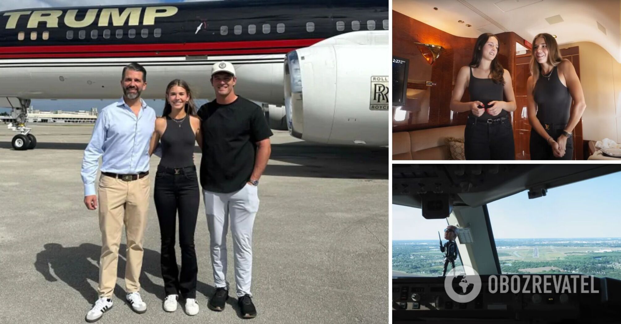 Presidential figure on the panel and gold-plated seat belts: Trump's granddaughter showed his private jet from the inside