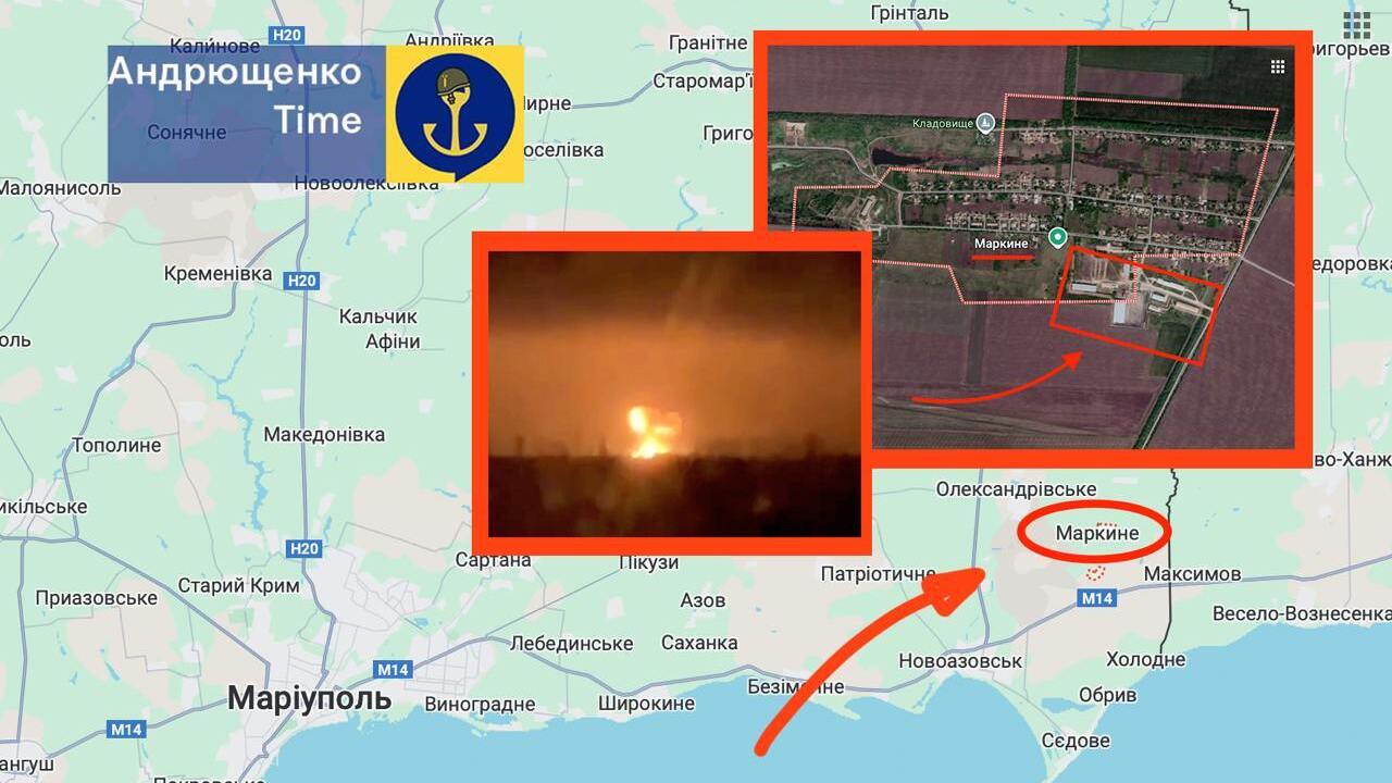 Detonation and flames were observed until morning: enemy ammunition depot in Markyne, Donetsk region, was hit. Video