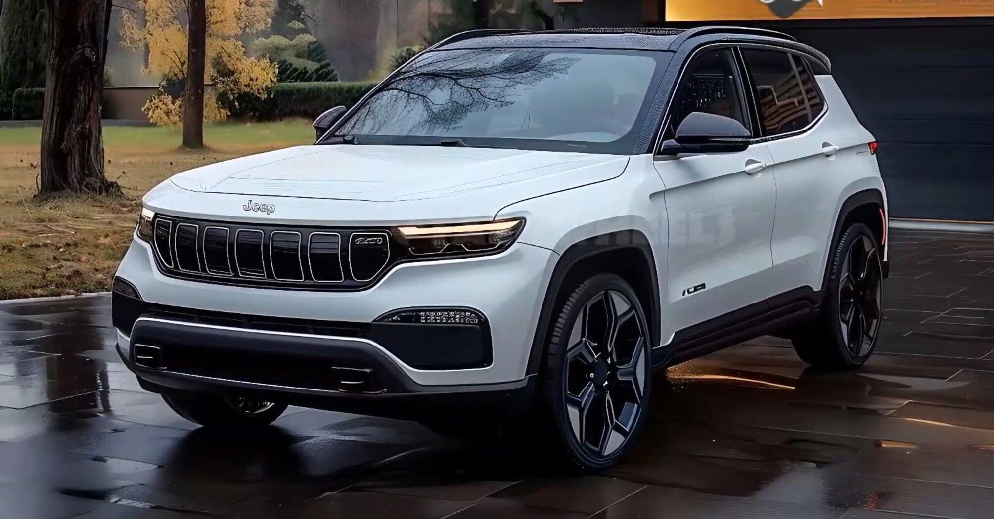 The new Jeep Compass crossover based on the Peugeot 3008 was shown ...