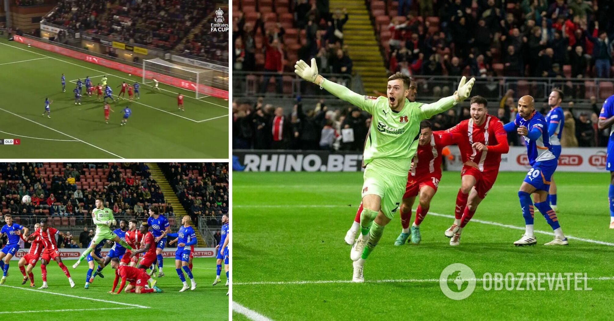 At the last second. The goalkeeper scored the saving goal in the FA Cup, garnering 200,000 views in a day. Video