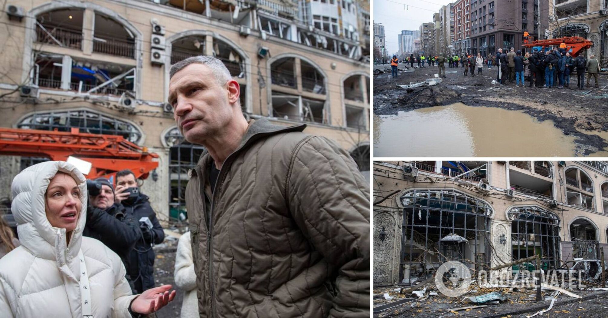 Klychko shows the consequences of the Russian missile attack on the center of Kyiv. Photo