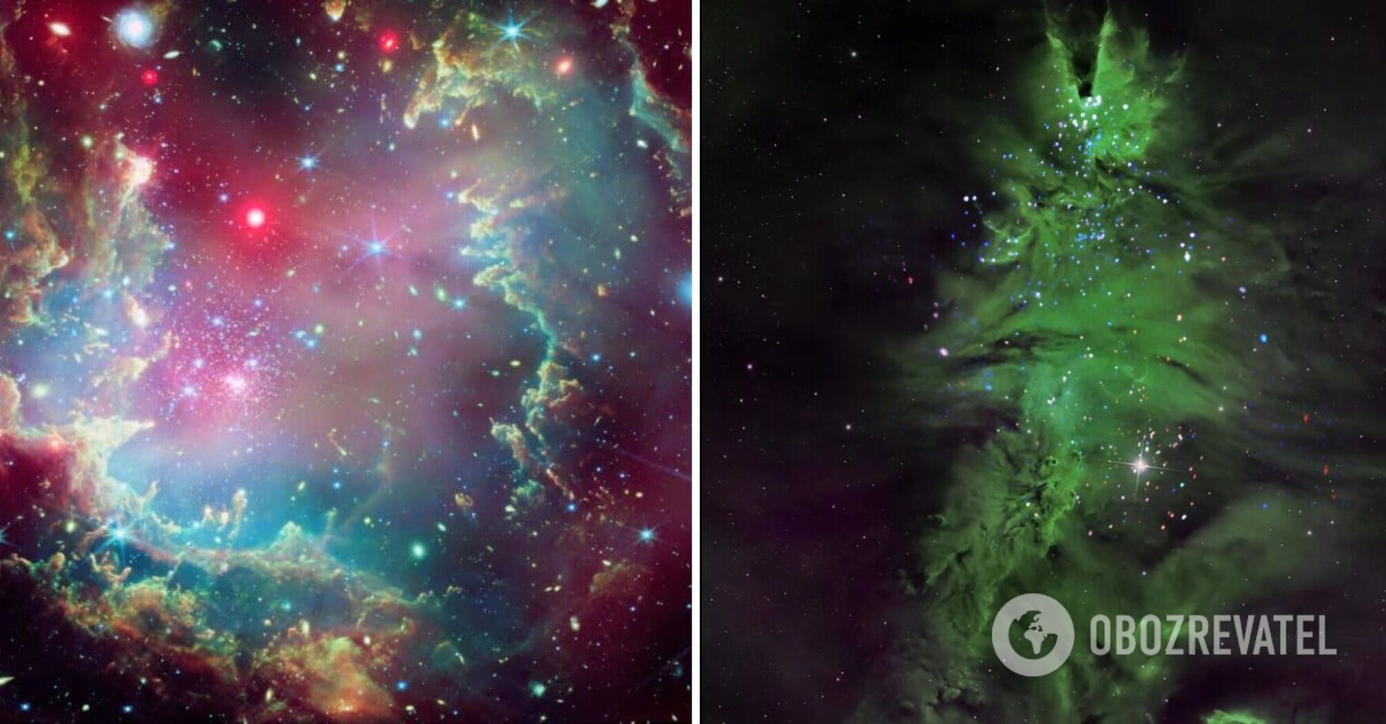 Astronomers have spotted a 'wreath' and a 'Christmas tree' in space. Photo