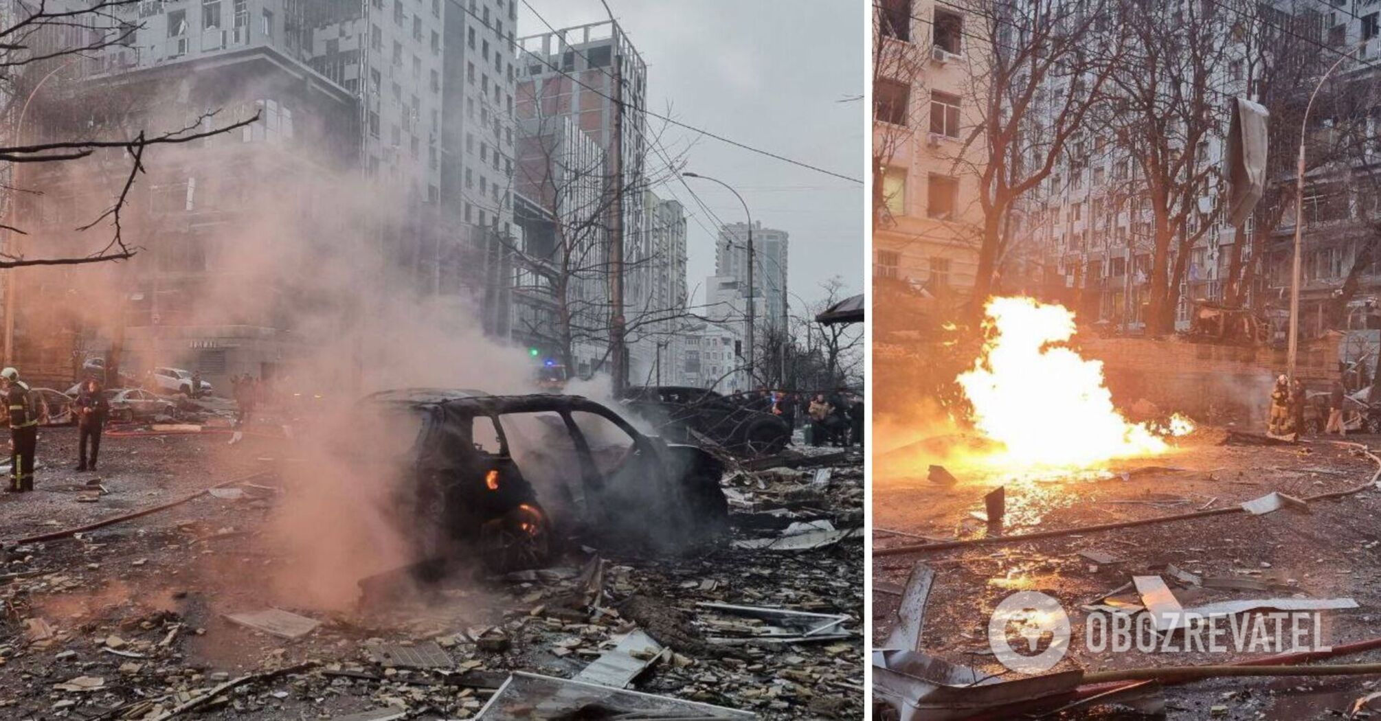 The occupiers hit Kyiv with "Iskanders" in the morning: cars and roofs of buildings were on fire, there is a dead man and injured. Photos and all the details