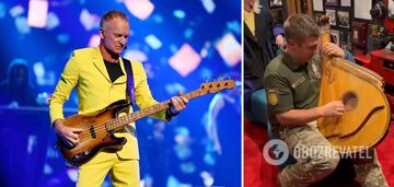 Sting, who supports Ukraine, sang the hit Shape of My Heart accompanied by a bandura: the melody was played by an Armed Forces soldier. Video