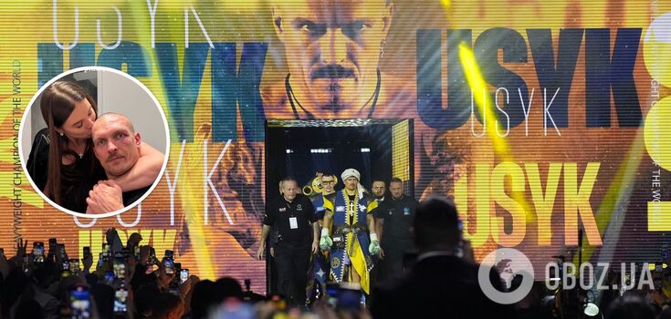 Usyk's wife shows joint photos taken in his locker room after Fury defeat