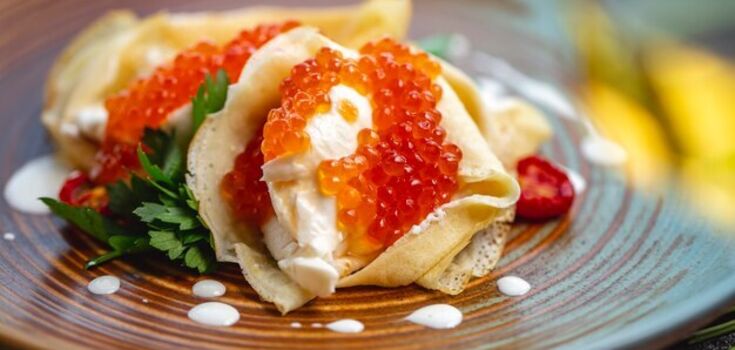 Instead of caviar sandwiches: an original pancake appetizer for the festive table