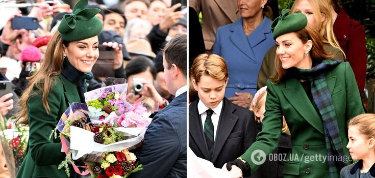 Rzadkie pojawienie się: po trudnym roku Kate Middleton pogratulowała obywatelom i otrzymała prezent. Zdjęcie
