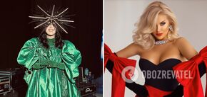 A star on the head, bows and fur: the stars showed impressive Christmas looks. Photo