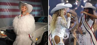 A Ukrainian brand dressed Beyoncé and her 12-year-old daughter for a historic performance during the halftime show of the NFL's Christmas game. Photos and videos