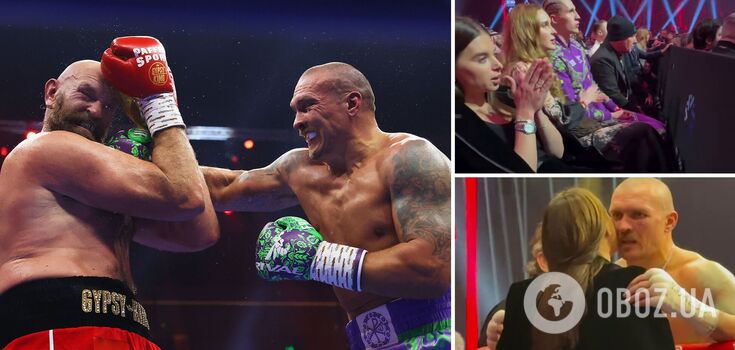 What Usyk's wife did during the second fight with Fury was caught on video