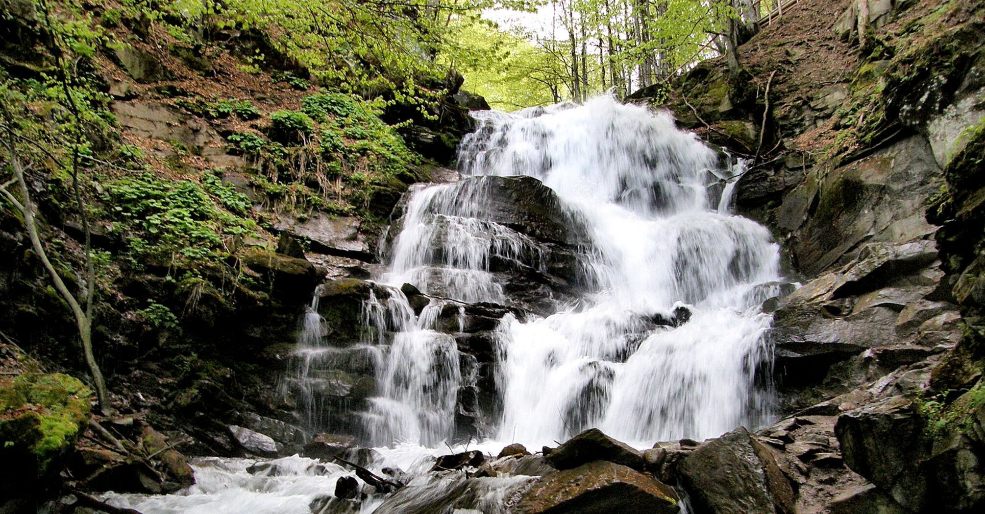 The most beautiful waterfalls of the Ukrainian Carpathians. Photo