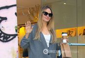 Angelina Jolie impressed with an elegant look with a basic cardigan. Photo