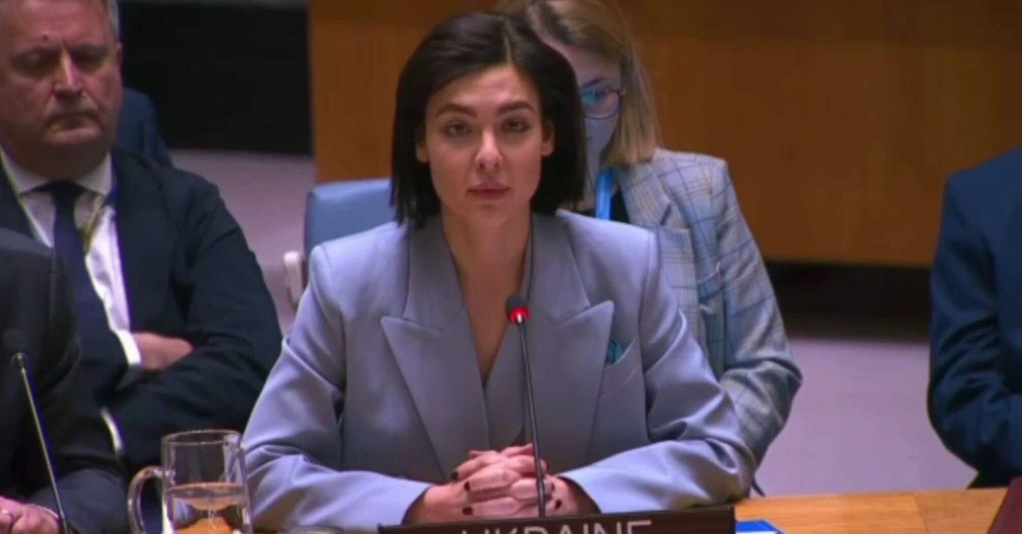 "They have no place here." Zarivna at the UN recalls how Russia ended up among the permanent members of the Security Council. Video
