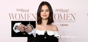 Very festive: Selena Gomez showed a new trendy manicure