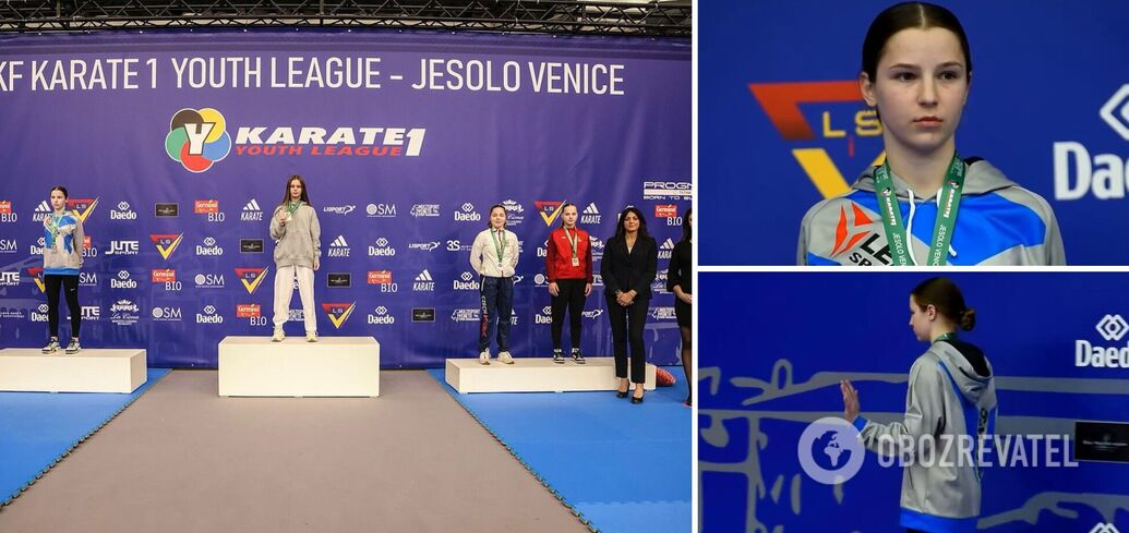 The world champion refused to stand on the same podium as the Russian, turned around and left. Video