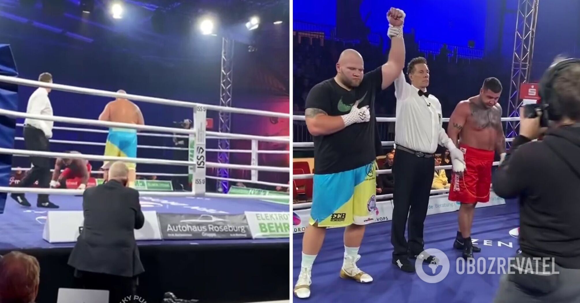 Famous Ukrainian super heavyweight wins Ballhaus Arena fight by a quick knockout. Video