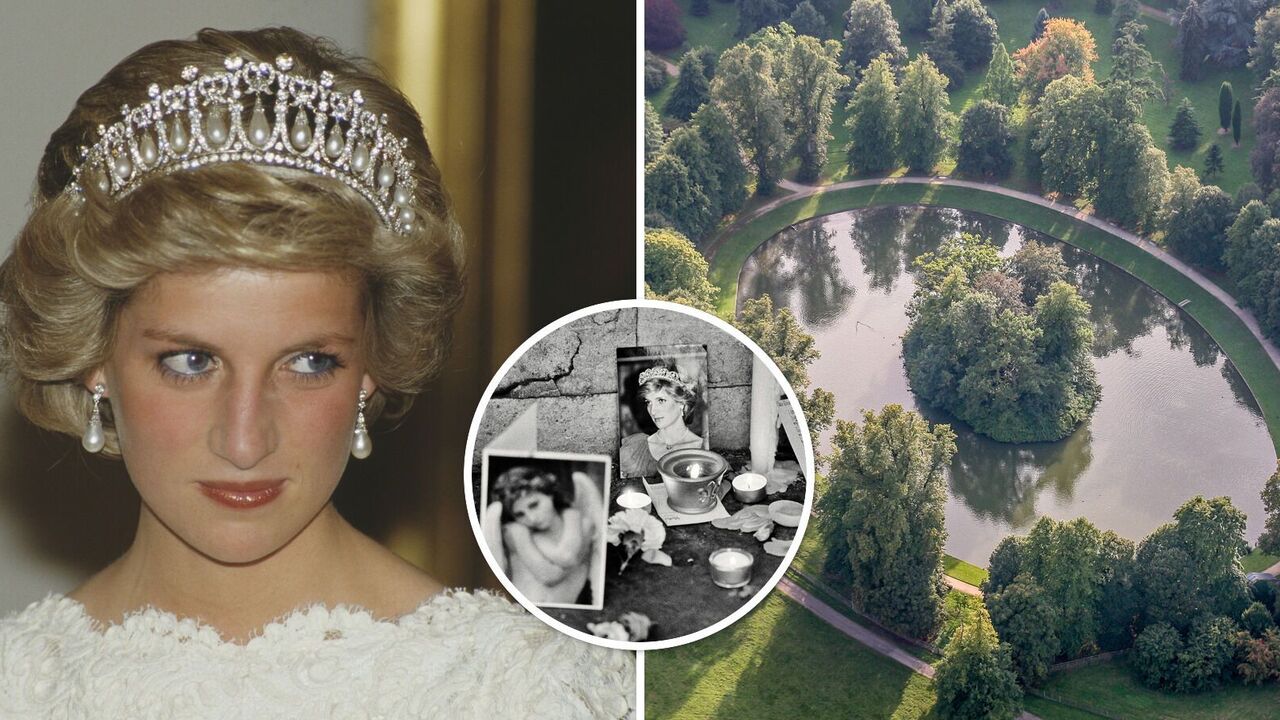 On an island in the middle of the lake. Charles Spencer's wife showed the burial place of Princess Diana