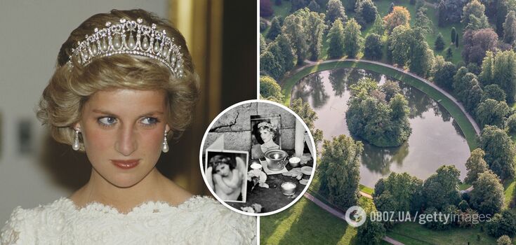 On an island in the middle of the lake. Charles Spencer's wife showed the burial place of Princess Diana
