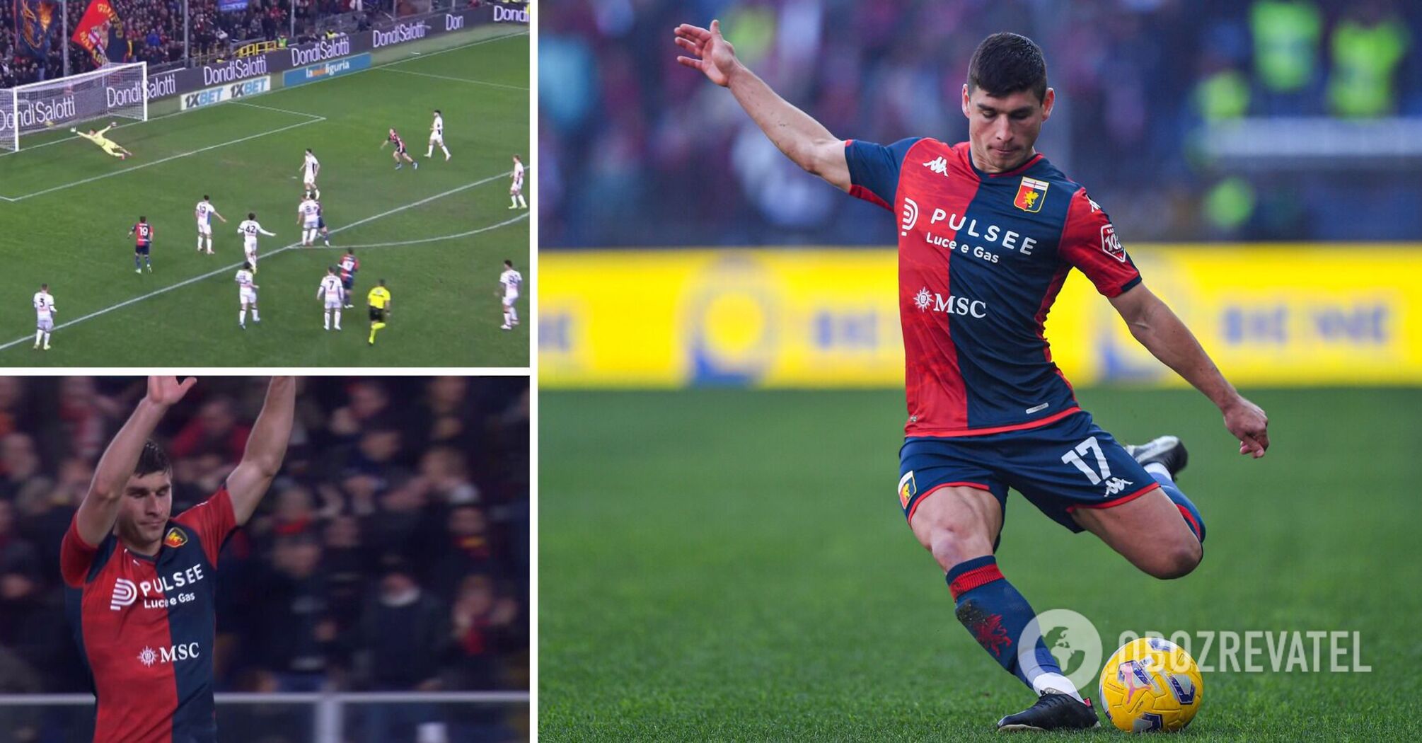 Malinowsky scored a cannonball in Italy and did not celebrate, apologizing to the fans. Video.