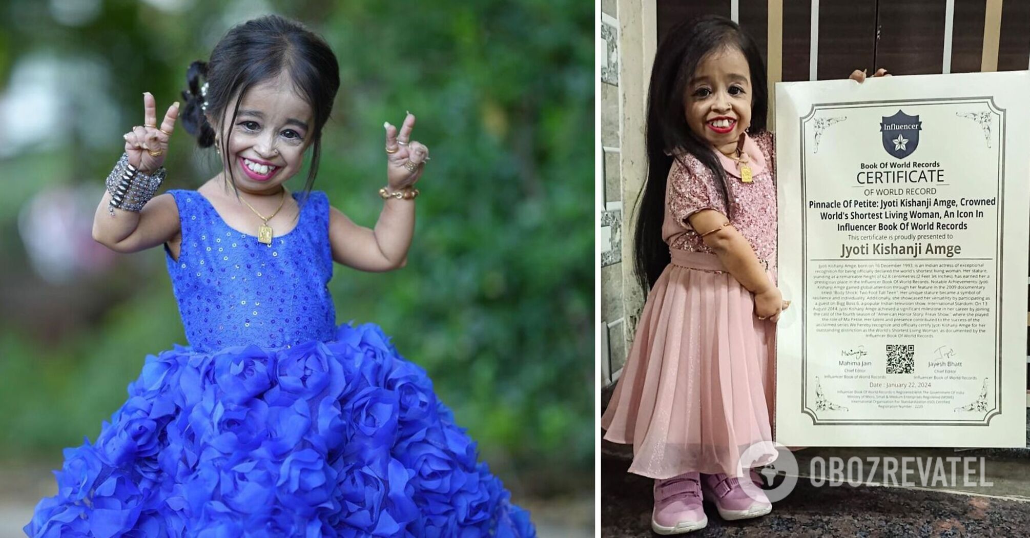 Najkrótsza kobieta świata Jyoti Amge, która niedawno skończyła 30 lat, ustanowiła nowy rekord.