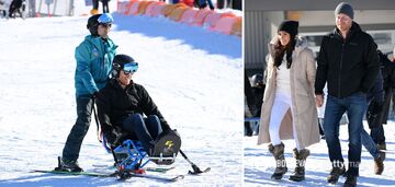 Calvin Klein down jacket and cashmere sweater by Victoria Beckham. Meghan Markle showed a stylish look at a ski resort in Canada