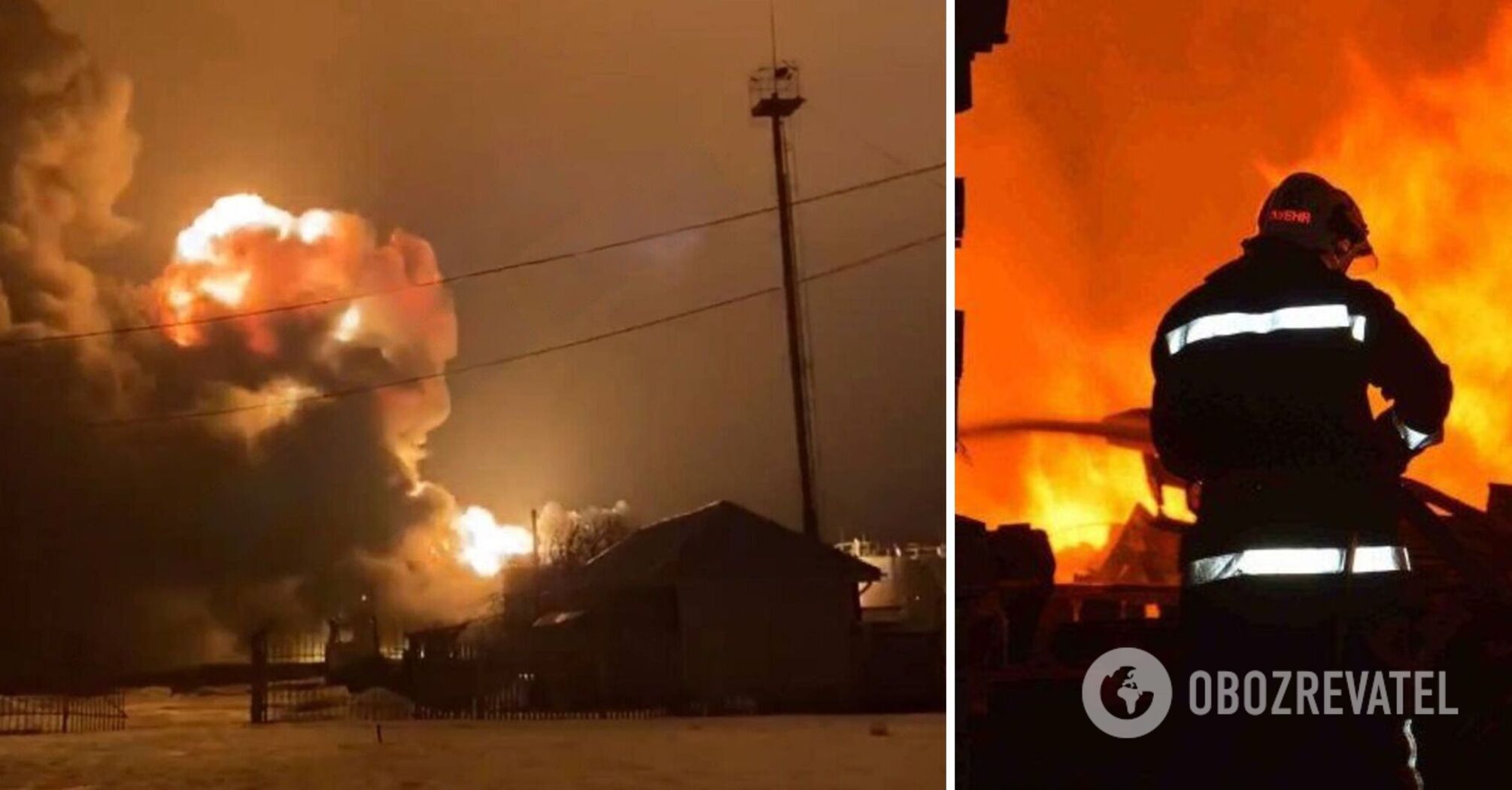 An oil depot caught fire in the Kursk region: explosions were heard before. Photos