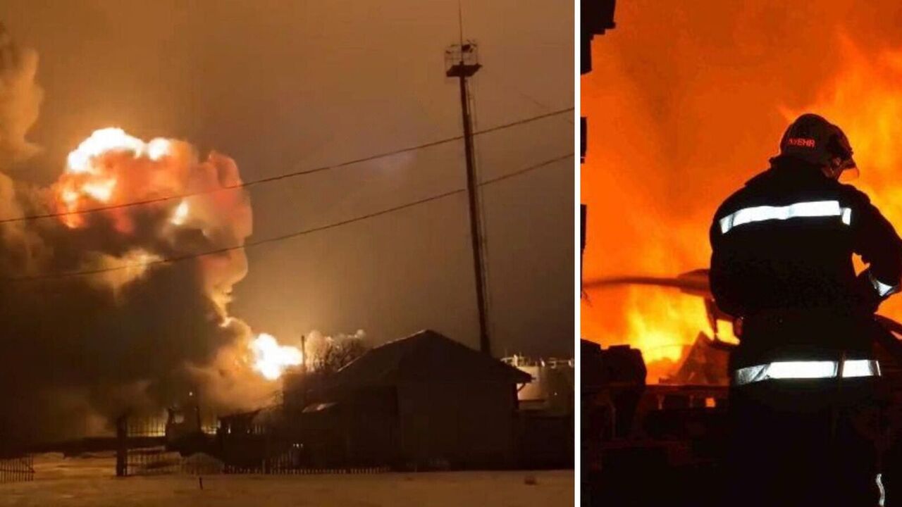 An oil depot caught fire in the Kursk region: explosions were heard before. Photos