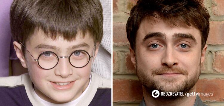 What was Daniel Radcliffe's first movie role and what did the 10-year-old actor look like then? Video.