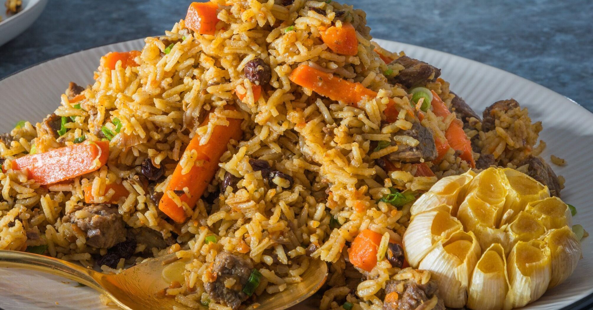 Delicious pilaf with meat
