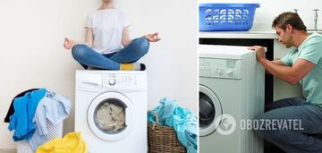 Why you shouldn't sit on the washing machine when it is working and how to get rid of vibrations