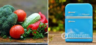 How long can vegetables be stored in the refrigerator and what are the risks of the wrong temperature