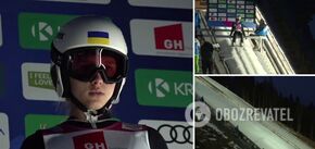 A Ukrainian woman fell headfirst during a 102-meter ski jump at the World Championships. Video