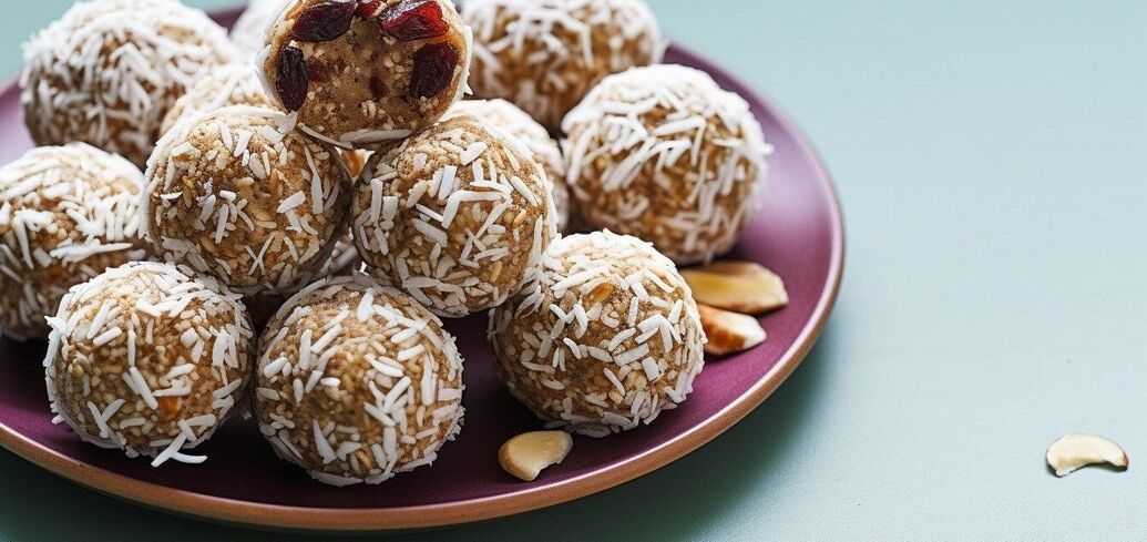 Candies with coconut flakes