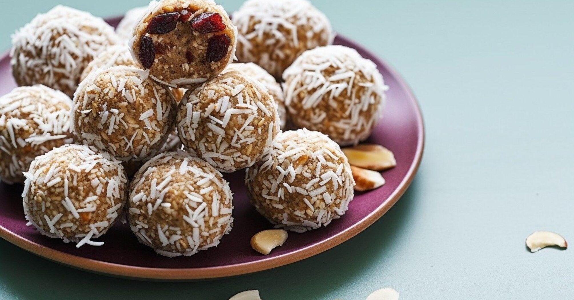 Candies with coconut flakes