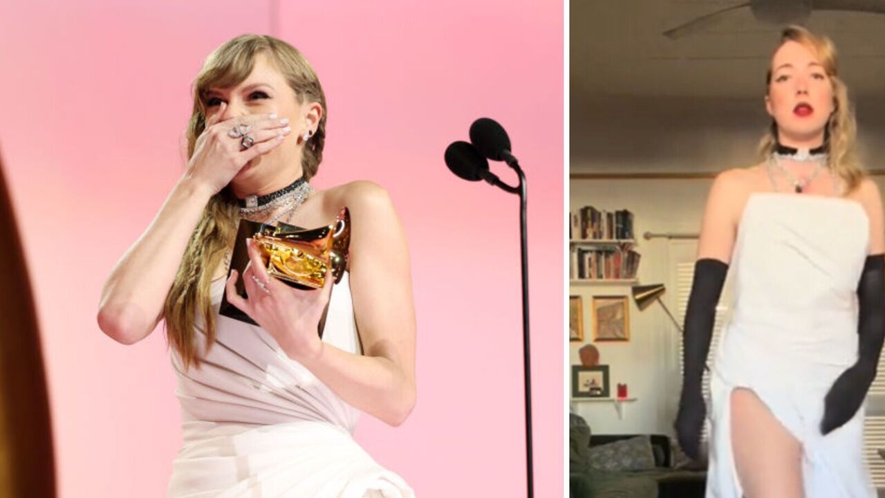 You need a sheet, duct tape, and a cough drop. The 31-year-old woman repeated the luxurious image of Taylor Swift and became a star of the network