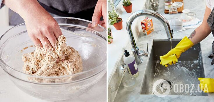 How to clean dough residue from dishes: you don't have to ruin your sponge