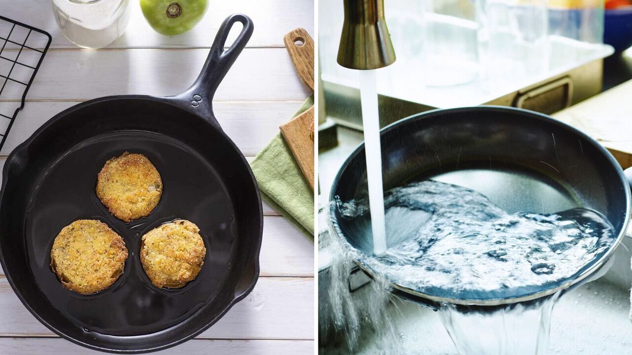 How to quickly remove grease and soot from a frying pan: the English way