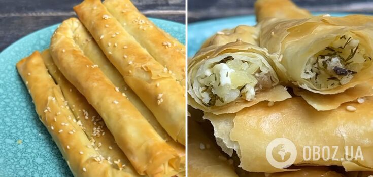 Домашние роллини с картофелем, грибами и брынзой