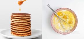 Tall and fluffy pancakes: a recipe for dough with kefir and milk